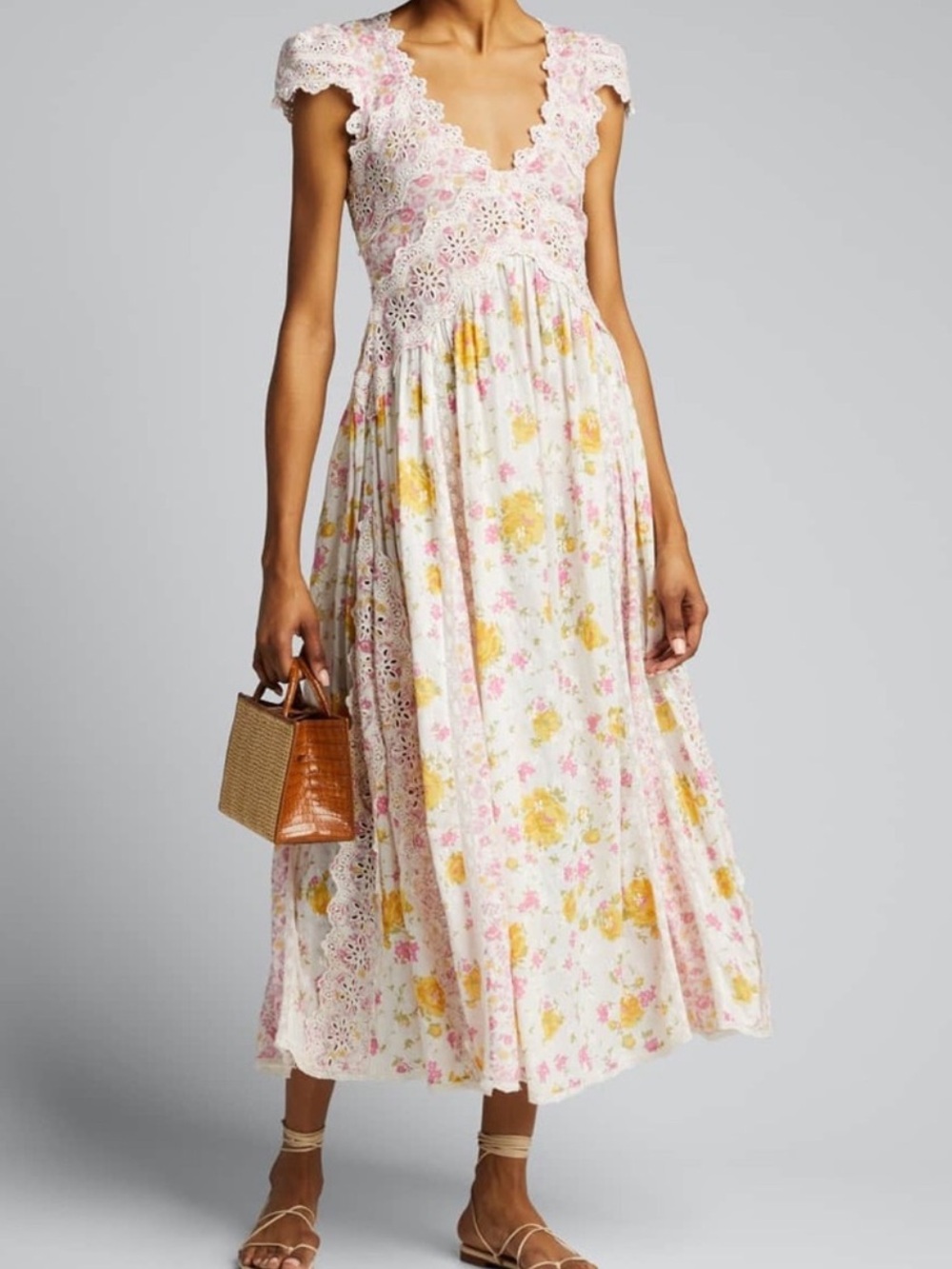 LoveShackFancy Archer Midi Dress in Lemonade Stand